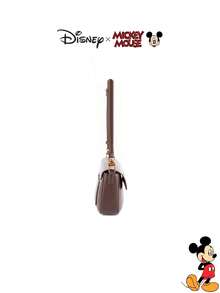 Disney 聯名時尚 PU 小方格鏈條斜挎肩背包 女款 棕色 小號 - 彩色 - 查看 6