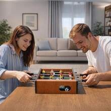 Mini Tischfußballtisch, tragbares Tischfußballspiel, unterhaltsames Arcade-Spiel für Indoor, Outdoor, Zuhause, Partys und Freizeitspaß - Grün - Übersicht 2