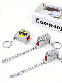 Cinta métrica portátil de acero con llavero, mini regla para proyectos DIY, oficina, carpintería, cinta métrica de 1m, pequeña regla colgante, llavero para coche - Multicolor - Ver 4