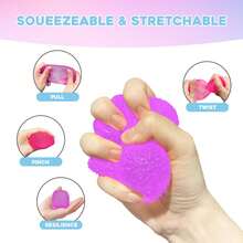 Cute Candy Squishy Toy, Jelly Sugar Ball Stress Relief Fidget, Soft Squeeze Sensory Toy For Kids & Adults, Kawaii Mochi Squishy Desk Toy, Anxiety Relief Hand Toy, Party Favor, Cute Candy-Inspired Decompression Toy. - Candy(Purple) - 查看 2