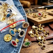 30/100 Sets 11mm Rhinestone Rivets, Including Colorful Sunflower Rivets, Suitable For Handmade Repair, Decorative Beading And Jewelry Making - C - View 11