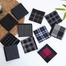 3pcs/1set Men's Handkerchiefs - Elegant Plaid Design, Soft, Absorbent And Breathable, Suitable For Weddings, Outdoor And Formal Occasions - Multiple Colors Available, Father's Day Gift, Unisex - Multicolor - View 5