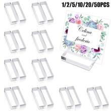 1/2/5/10/20/50pcs Acrylic Transparent Table Card Holder, Name Card Stand, Wedding Direction Sign Display Rack, Suitable For Dining Table, Wedding Photos, Office Menu, Meetings And Other Occasions - Multicolor - View 3