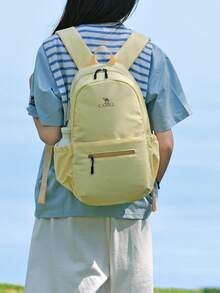 CAMEL CROWN Foldable Large Capacity Travel Backpack, Short Trip Fitness Storage Bag - Creamy Yellow - View 6