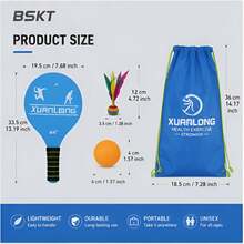 BSKT 1 Set Thickened Solid Wood Board Badminton Racket And Shuttlecock Paddle, Indoor/Outdoor Fitness Dual-Player Interactive Ping-Pong/Badminton Leisure Sports Set, One-Piece Thickened Solid Wood Board Material, Smooth Polished Without Burrs, Durable And Resistant To Cracking, Compatible With Shuttlecock And Board Badminton Play, Suitable For Home Living Room, Yard Lawn, Adult Daily Leisure Interactive Hand-Eye Coordination Exercise - Multicolor - View 7