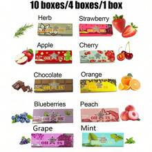 10 Hộp/4 Hộp/1 Hộp Giấy cuốn hương trái cây (Mỗi hộp chứa 50 tờ giấy cuốn và 50 đầu lọc) 10 hương trái cây Giấy cuốn thủ công dài 78mm, Giấy cuốn cháy chậm, Phụ kiện hút thuốc, Kỹ thuật mới, Hương thơm kéo dài hơn Quà tặng lý tưởng cho tiệc Năm mới, Ngày lễ Tình nhân cho người hút thuốc - Hương thơm nhẹ, những người thích hương thơm mạnh không nên mua - Nhiều màu - Xem 2