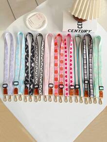 1pc Fabric Embroidered Phone Lanyard Crossbody Strap With Adjustable Shoulder Strap, Phone Case Hanging Chain, Halter, Charging Port Buckle Fixed Patch, Anti-Lost Anti-Theft For Women - Multicolor - View 4