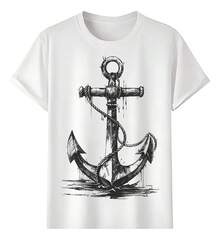 Playeras Ancla Marinera Con Cuerda - Blanco - Ver 1