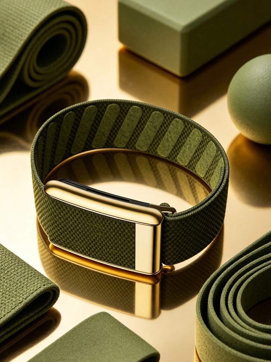 5.0 SuperKnit Luxe Watchband – Compatible With 5.0/MG – ECG Compatible, Performance Accessory For Health & Fitness Wearable – Premium Metals - Army Green - View 1