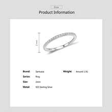 Santuzza - Anillo apilable de plata de ley 925, anillo de compromiso para mujer - nanocirconita cúbica azul - Ver 7