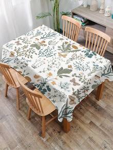 1pc Plant Floral Pattern Printed Tablecloth, Modern Style Polyester Fiber Rectangular Round Waterproof Tablecloth, Digital Printed Tablecloth Suitable For Living Room Home Use, Outdoor Dining Table, Small Round Table - Multicolor - View 9