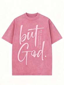 Classic Retro Fashion Casual Novel Four Seasons Simple And Versatile. Men's Four Season High-Quality Printed Washed Cotton Brand Loose Casual T-Shirt - 玫紅色 - 查看 1