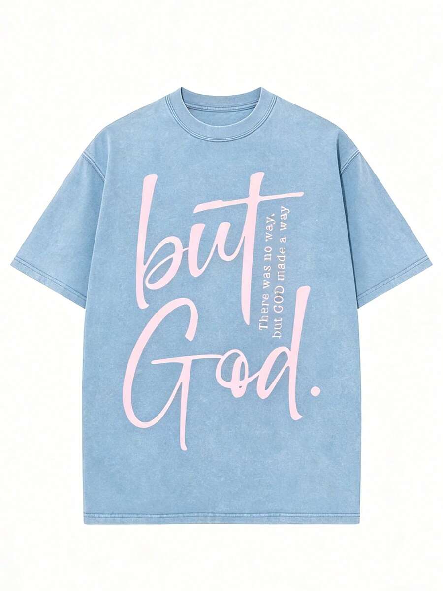 Classic Retro Fashion Casual Novel Four Seasons Simple And Versatile. Men's Four Season High-Quality Printed Washed Cotton Brand Loose Casual T-Shirt - 淺藍色 - 查看 1