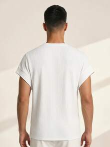 Driftmere Men Bat Sleeve Short Sleeve Vacation Basic Plain T-Shirt Father's Day – A Fathers Day Gift Guide - White - View 2