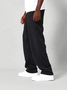 Men's Sweatpants, Soft Fleece Fabric, Thick, Warm, Cozy, For Winter And Cold Weather, Ideal For Sports, Running, And Walking. - Black - View 4