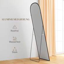 Full-Length Mirror 1615 X 50 Cm With Aluminum Alloy Frame For Living Room Or Bedroom, Black Color. - 黑色 - 查看 5