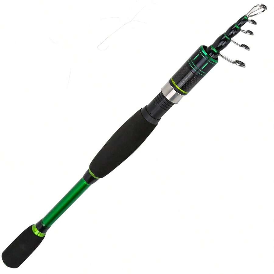 KecchKrezing 1.8m Telescopic Carbon Fiber Fishing Rod, Lightweight Freshwater Fishing Rod For Bass And Carp, Portable Fishing Rod, Great Choice For Outdoor Fishing - Green - View 1