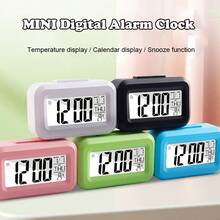 1 chiếc đồng hồ báo thức mini để bàn, đèn ngủ đầu giường thông minh cho học sinh, đồng hồ điện tử kỹ thuật số nhỏ, hẹn giờ, âm thanh nhẹ nhàng - Nhiều màu - Xem 3