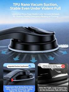 1PC Premium Car Phone Holder, Suction Cup Multifunctional Dashboard & Center Console Navigation Phone Mount - Dashboard Phone Holder - View 6