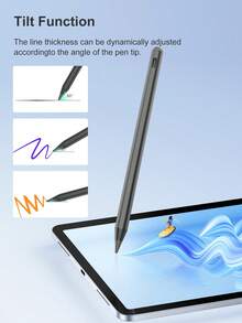 相容 iPad 的觸控筆，支援手掌防誤觸與傾斜感應，90mAh 電池，相容 iPad 第 10 代 10.9 2022、Air 4/5/6/M4、A16 第 11 代 2025、Air 11&13 吋 (M3/M2)、Pro 11/12.9 吋 - 黑色 - 黑色 - 查看 3