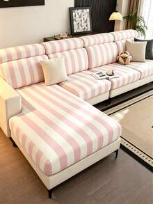 1 buah Sarung Bantal Sofa Sutra Susu Motif Garis-garis, Elastisitas Tinggi, Tahan Debu, Tahan Noda, Dapat Dilepas dan Dicuci, Pelindung Sofa Sepanjang Musim, Cocok untuk Dapur, Ruang Tamu, Kamar Tidur, Balkon, Taman, dan Berbagai Acara, Dijual Satuan, Bukan Satu Set - MultiWarna - View 7