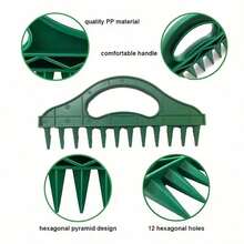 Herramienta de jardinería sembradora rápida de 12 orificios - Sembradora manual de plástico duradero e impermeable, dispensador manual de semillas adecuado para verduras y flores, sembradora eficiente de línea recta para el cuidado del jardín y el césped, herramienta auxiliar para la plantación de verduras, accesorios de plantación - verde - Ver 11