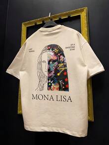 New Plus Size Men's Personalized Artistic Print Short Sleeve T-Shirt | Suitable For Summer Wear | Comfortable And Breathable | Leading Fashion - Apricot - View 4