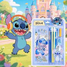 Disney 1件官方授權史迪奇可愛卡通文具套裝，包含鉛筆、圓珠筆、鉛筆帽和鉛筆盒，- 學校用品禮盒，送給朋友和家人的禮物 - 多色的 - 查看 13