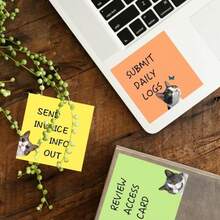 6pcs Cute Black Cat Sticky Notes, Self-Adhesive Cat Design Memo Pads, Square Sticky Note Pads For Office Desk, School Supplies, Cat Lover Gift, Teacher Gift, Cat Theme Bulletin Board - Multicolor - View 8