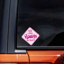1/3/5 Pcs Stickers For Cars, Little Princess On Board, Princess Car Logo, Princess Car Window Decal, Adorable Pink Stickers For Girls(A/B Available) - Multicolor - View 9