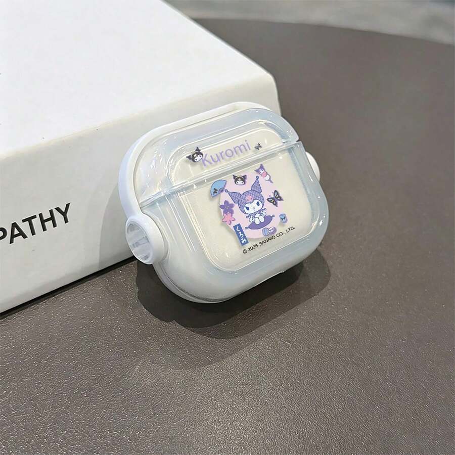 三麗鷗 Kuromi 日系風格 AirPods 保護殼 可愛透明防震殼 附旋轉支架 適用於 AirPods 1/2/3/4 及 Pro/Pro 2 代 適合新款 AirPods Pro 3 送女友聖誕襪小禮物 - transparent - 查看 1