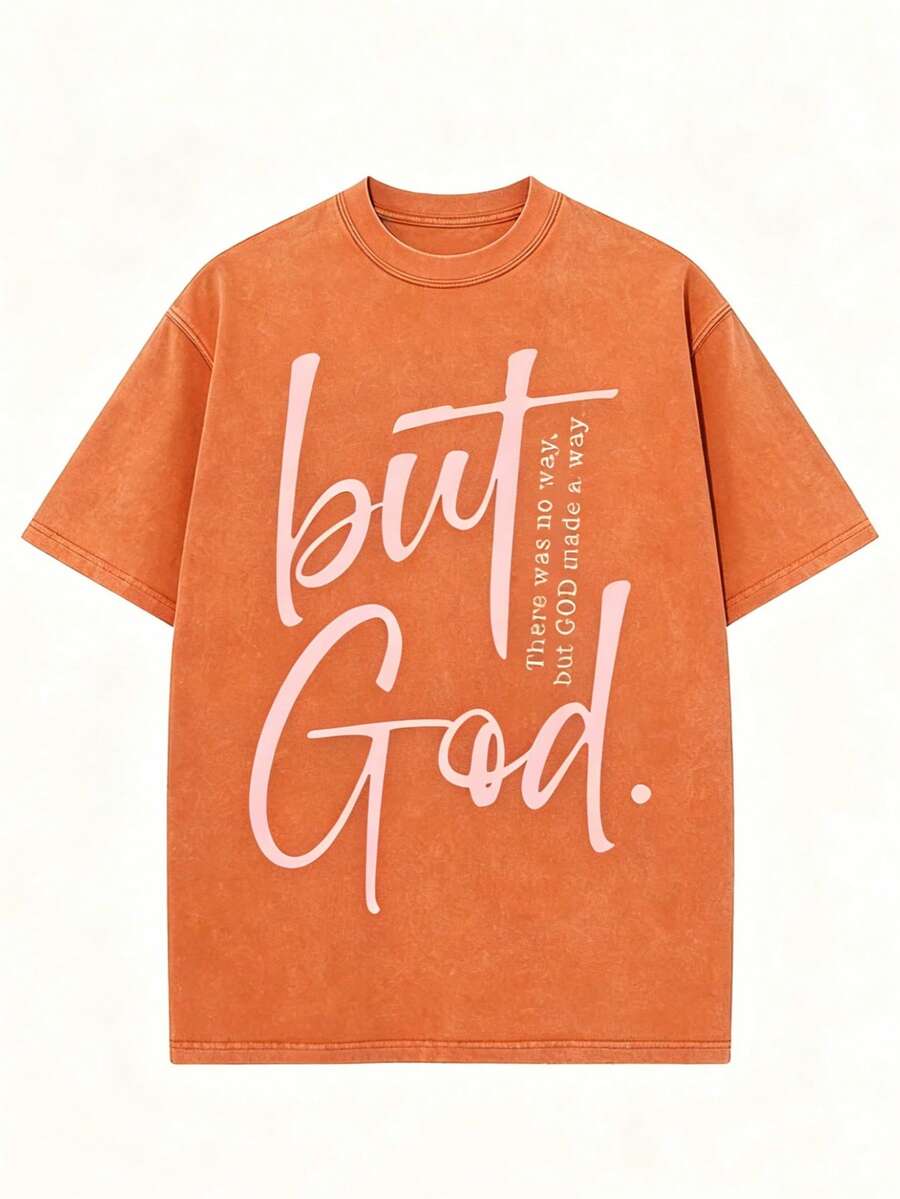 Classic Retro Fashion Casual Novel Four Seasons Simple And Versatile. Men's Four Season High-Quality Printed Washed Cotton Brand Loose Casual T-Shirt - 橘色 - 查看 1