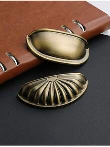 1pc Antique Style Embedded Metal Handle, Suitable For Drawers, Cabinets, Trash Cans, Comes With Installation Hardware, Painted Surface Finish, Suitable For Home Furniture - Bronze - View 6