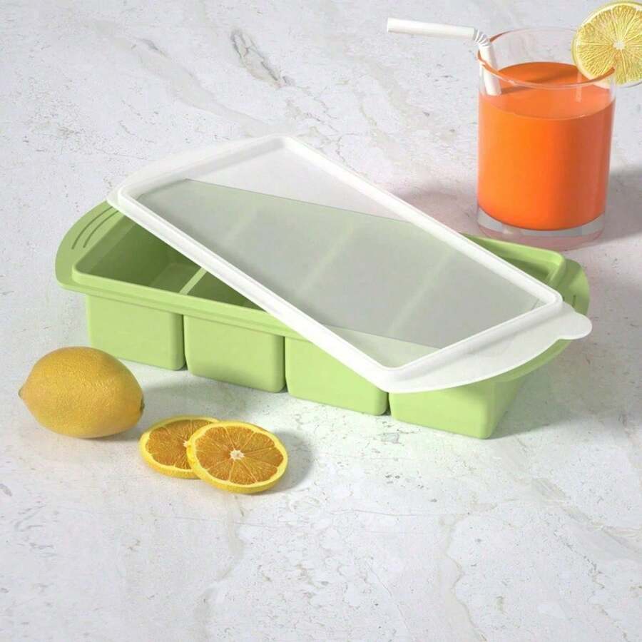 1 Cup Silicone Freezer Trays With Lids, Soup Container Style Ice Cube Trays, Easily Prepare Portioned Meals, Ideal For Storing Soups, Pasta, Sauces, And Leftovers; Dishwasher Oven - Multicolor - View 1