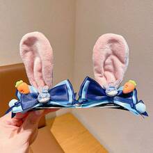 Disney 1/2pcs Student Girl Hair Clip Rabbit Police Officer Headpiece Little Girl Zootopia Rabbit Ears Bow Hair Clip Hair Accessory Exquisite - B - View 11