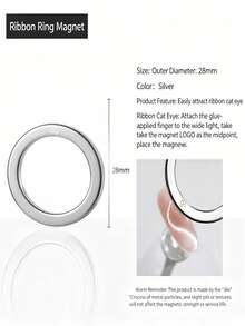 LYTTOA Ribbon Ring Cat Eye Magnet, 28mm Silver Nail Art Tool For Perfect Ribbon Cat Eye Effect - Multicolor - View 6