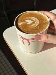 1pc INS Style Bow Knot Ceramic Mug, Water Milk Coffee Cup, American Latte Art Cup - Multicolor - View 7