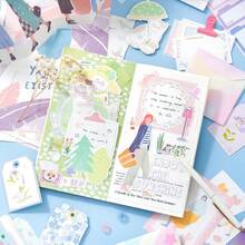 JotBox NANALALA Pink Comprehensive Diary Material Book Vintage Multi-Material Collage Basic Decoration - NANALALA Powder - View 5