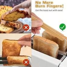 1/3/5/10 Buah Penjepit Roti Bambu yang Dapat Digunakan Kembali - Penjepit Masak Kayu 7 Inci yang Dapat Digunakan Kembali - Peralatan Dapur Ideal, Cocok untuk Keju, Daging Asap, Muffin, Roti Buah - MultiWarna - View 7