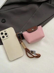 HAILIAN Women's Mini Coin Purse, Wrist Strap Pendant Bag, Multi-Color Storage Pouch, Handbag Accessory, Daily Wallet, Gift For Friends, Mini Card And Coin Storage Pouch - Pink - View 7