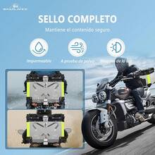 Baúl superior para motocicleta, baúl de aluminio para motocicleta de 45L, bolsa para caja trasera con sistema de bloqueo antirrobo, impermeable, a prueba de óxido y polvo, fácil de instalar, con soporte universal - A - Ver 6