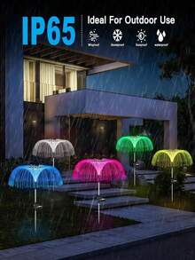 Lampu Hias Ubur-ubur Tenaga Surya - Lentera Satu/Dua Lapis, Lampu Taman Tenaga Surya Luar Ruangan Tahan Air IP65, 7 Warna Variabel, Lampu Ubur-ubur Tenaga Surya untuk Jalan Setapak, Lampu Berubah Warna untuk Liburan, Dekorasi Natal Meriah - MultiWarna - View 4