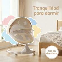Meceror Eléctrico para Bebé con Bluetooth Control Remoto y 12 Melodías - 5 Niveles de Balanceo Base de Acero Reforzada Asiento Ajustable Doble Alimentación - Amarillo - Ver 4