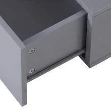 Yitahome Coffee Table With Storage, High Glossy 16 Color Adjustable LED Coffee Tables For Living Room, Black Coffee Table With Open Display Shelf And 4 Drawers, Modern Wooden Rectangle Tea Table - 灰色 - 查看 9