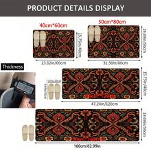 1pc, Home Decor, Bohemian Pattern Print, Linen Kitchen Rug, Kitchen Mat, Floor Mat, Bathroom Mat, Door Mat, 3D Print Rectangular, Suitable For Living Room, Bedroom, Hallway, Bathroom, Laundry Room - Polyester Rug, Suitable For Indoor And Outdoor Home Decor - Multicolor - View 11