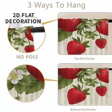 1pc, Home Decor, Strawberry Pattern Printed Table Skirt, Kitchen Small Curtain, Kitchen Cabinet Cover, With Curtain Holes, Easy To Hang, Rectangular, Machine Woven, Machine Washable, Kitchen Decoration And Accessories, Perfect For Kitchen Cabinets And Home Decor - Multicolor - View 8