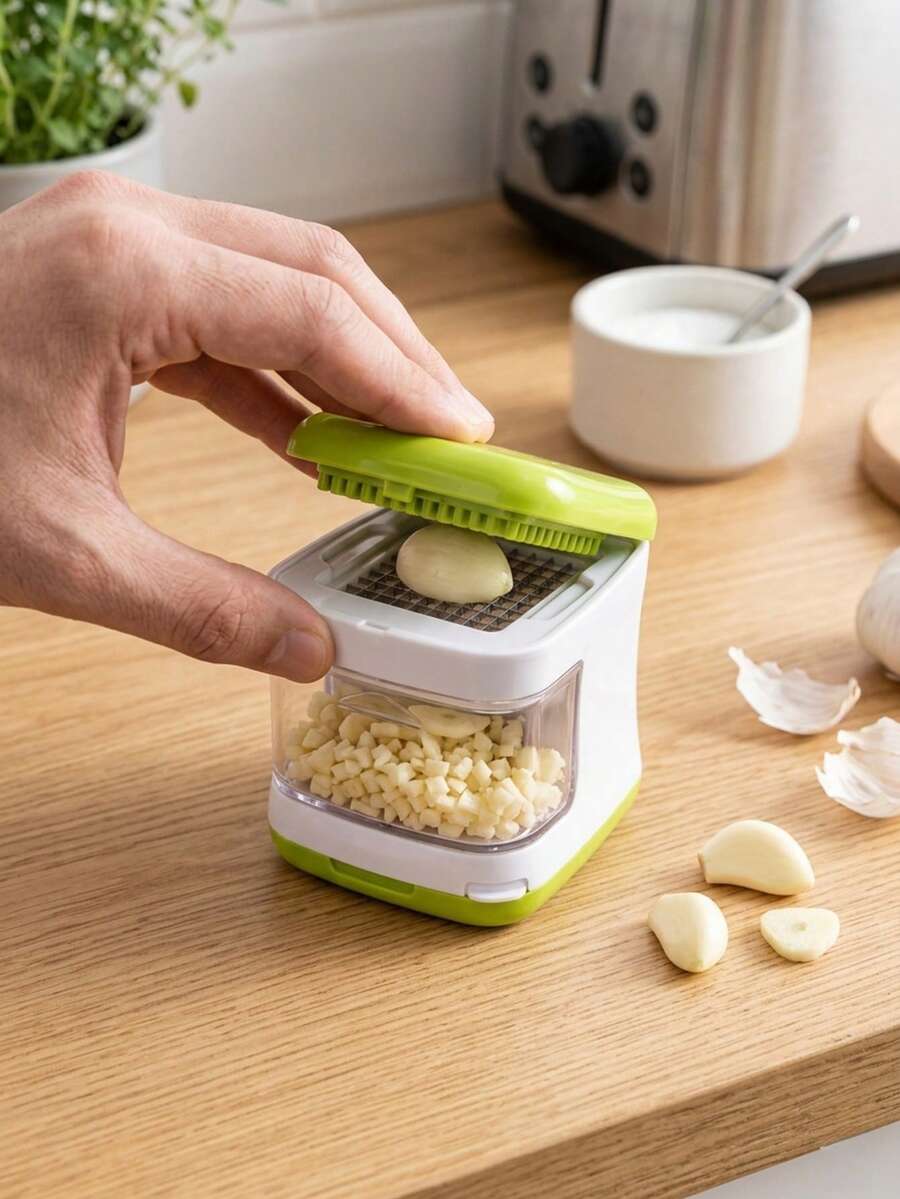 Double-Sided 2-In-1 Garlic Dicer & Slicer, Essential Kitchen Accessory For BBQ & Camping, Summer Outdoor Cooking Tool, Travel Essential, Compact & Easy To Clean Garlic Processing Station, Suitable For Kitchen, Campsite, RV - Multicolor - View 1