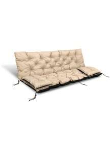 Waterproof Garden Bench And Swing Cushion Set 150x60x50 Cm With 2 Small Cushions Beige - one-size - View 6