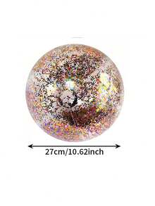 Ballon de plage gonflable à pois & rayures - Fabriqué en matériau PVC durable, ce ballon de plage d'été présente un design ludique avec des pois et des rayures arc-en-ciel. Idéal pour les décorations de fête à la piscine et les jeux d'eau - multicolore - Voir 17
