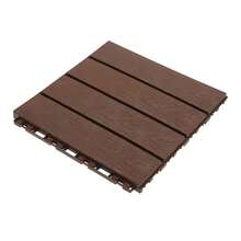 Interlocking Deck Tiles, 12"X12" Wood Grain Outdoor Floor Tiles, Easy Snap Together No Tools Needed, Non-Slip & Drainage, For Patio Balcony Garden [A Good Gift For Family And Friends] - Classic Brown - 10 Tiles@JZ27V39KWDLJQ - View 6